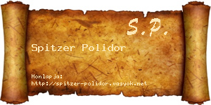 Spitzer Polidor névjegykártya